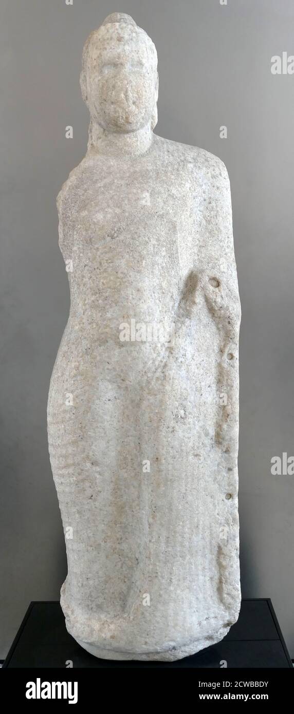 standing granite Buddha statue. AD 600 700; Anuradhapura, Sri Lanka