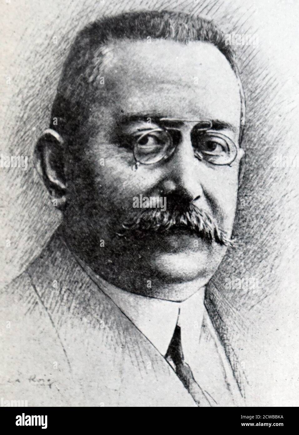 Enric Prat de la Riba ( 1870 - 1917); Catalan politician, lawyer and writer. He became the first President of the Commonwealth of Catalonia on 6 April 1914 and retained this office until his death. He wrote the book and political manifesto La nacionalitat catalana in which greater autonomy to Catalonia was advocated. Stock Photo