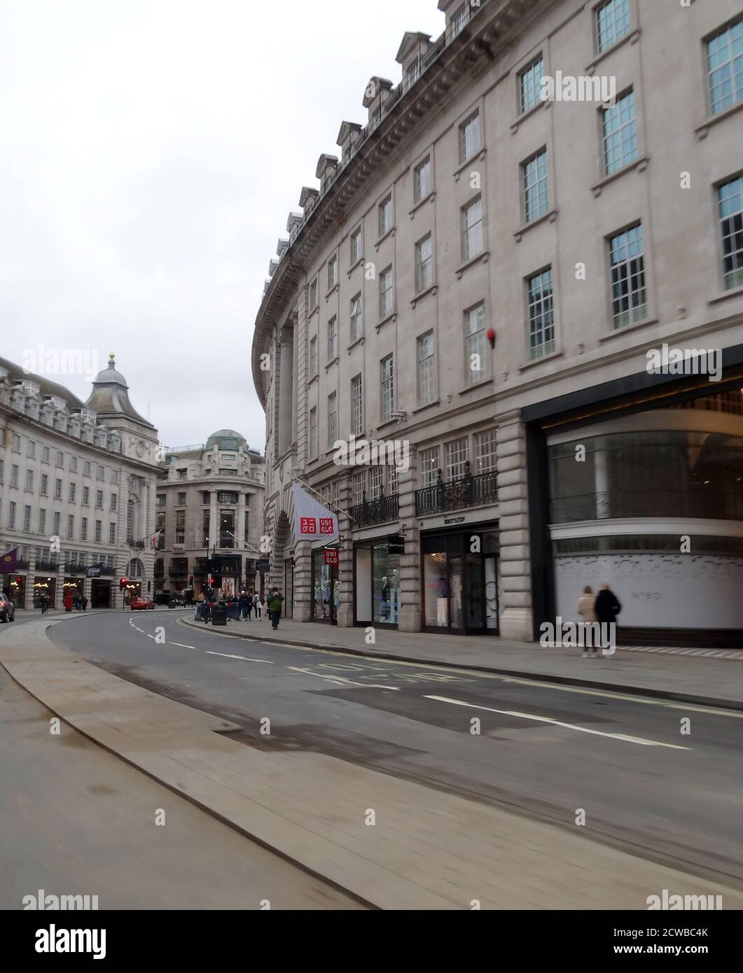 Regent Street, London is deserted by tourists and shoppers, during the COVID-19 pandemic, March 14th 2020 Stock Photo