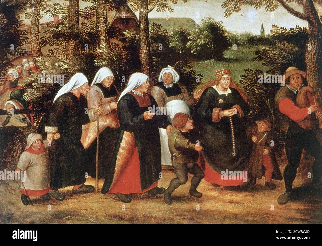 Painting by Pieter Brueghel the Younger titled 'The Procession of the Bride', c1584-1638. From the collection of the Art Museum of Estonia, Tallinn, Estonia. Stock Photo