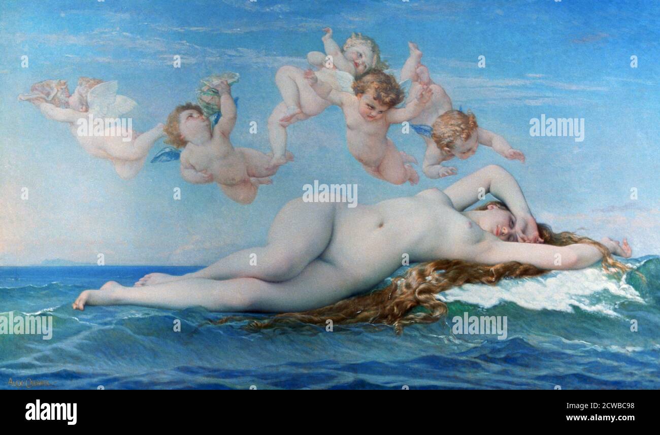 A painting by Alexandre Cabanel titled 'Birth of Venus', 1863. From the collection of the Musee d'Orsay, Paris, France. Stock Photo