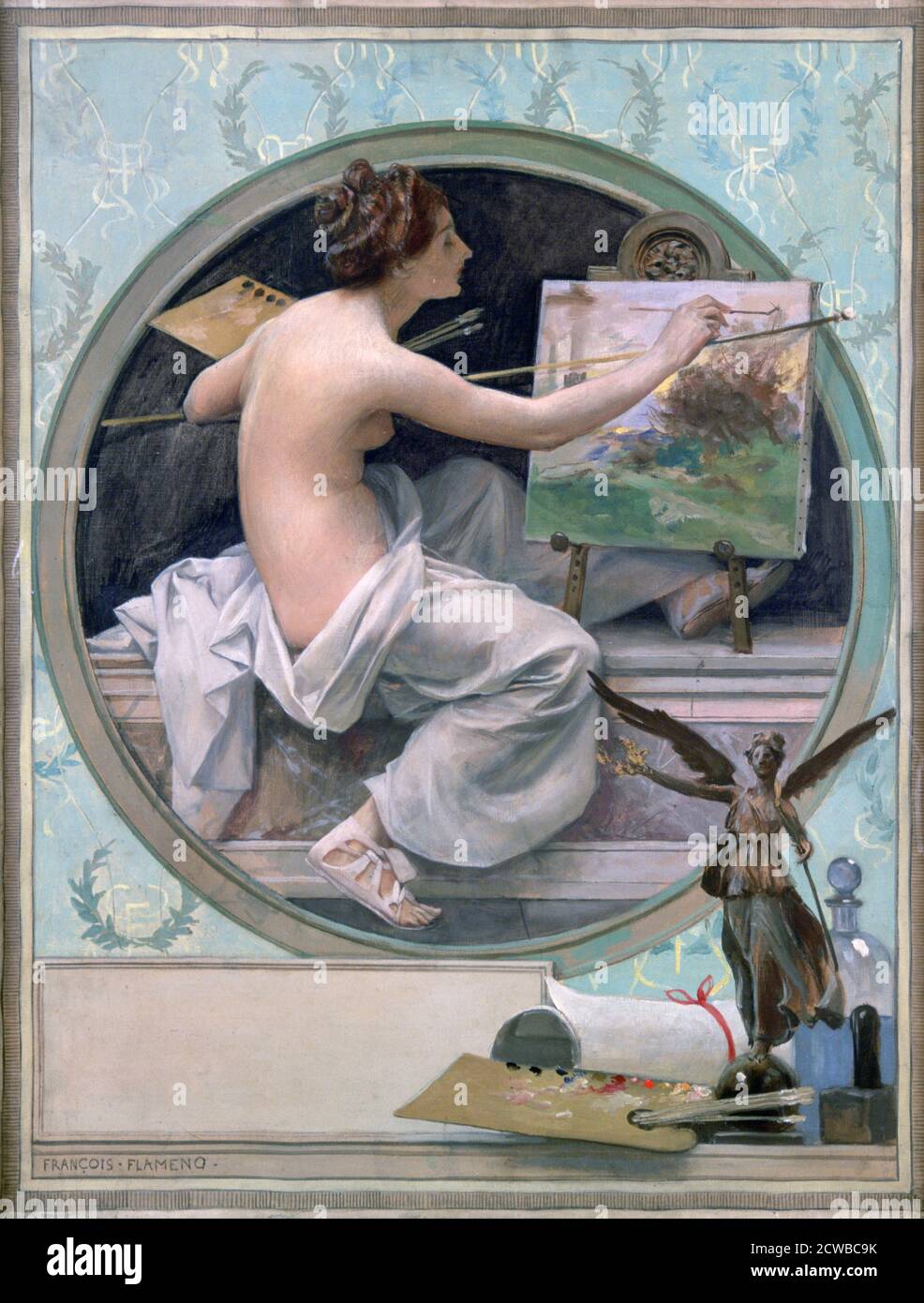 A painting by French artist Francois Flameng titled 'Allegory', 1856-1923. Stock Photo