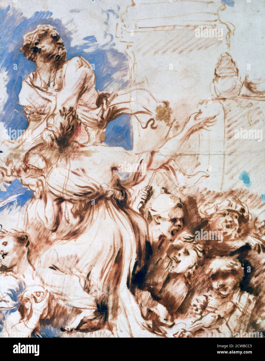 Painting titled 'Pyrrha', c1635-1670 by Italian artist Giovanni Benedetto Castiglione. Stock Photo