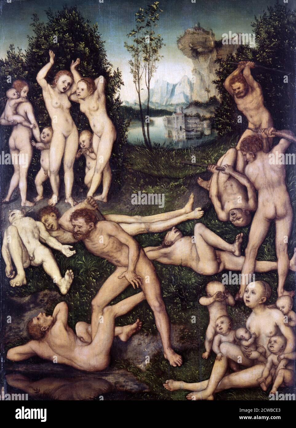 The Silver Age', 1527. Aportrayal of the second of the four Ages of the World from Ovid's poem by the German artist Lucas Cranach the Elder. It was discovered in the collection of the Kunstsammlungen zu Weimar, Weimar, Germany. Stock Photo