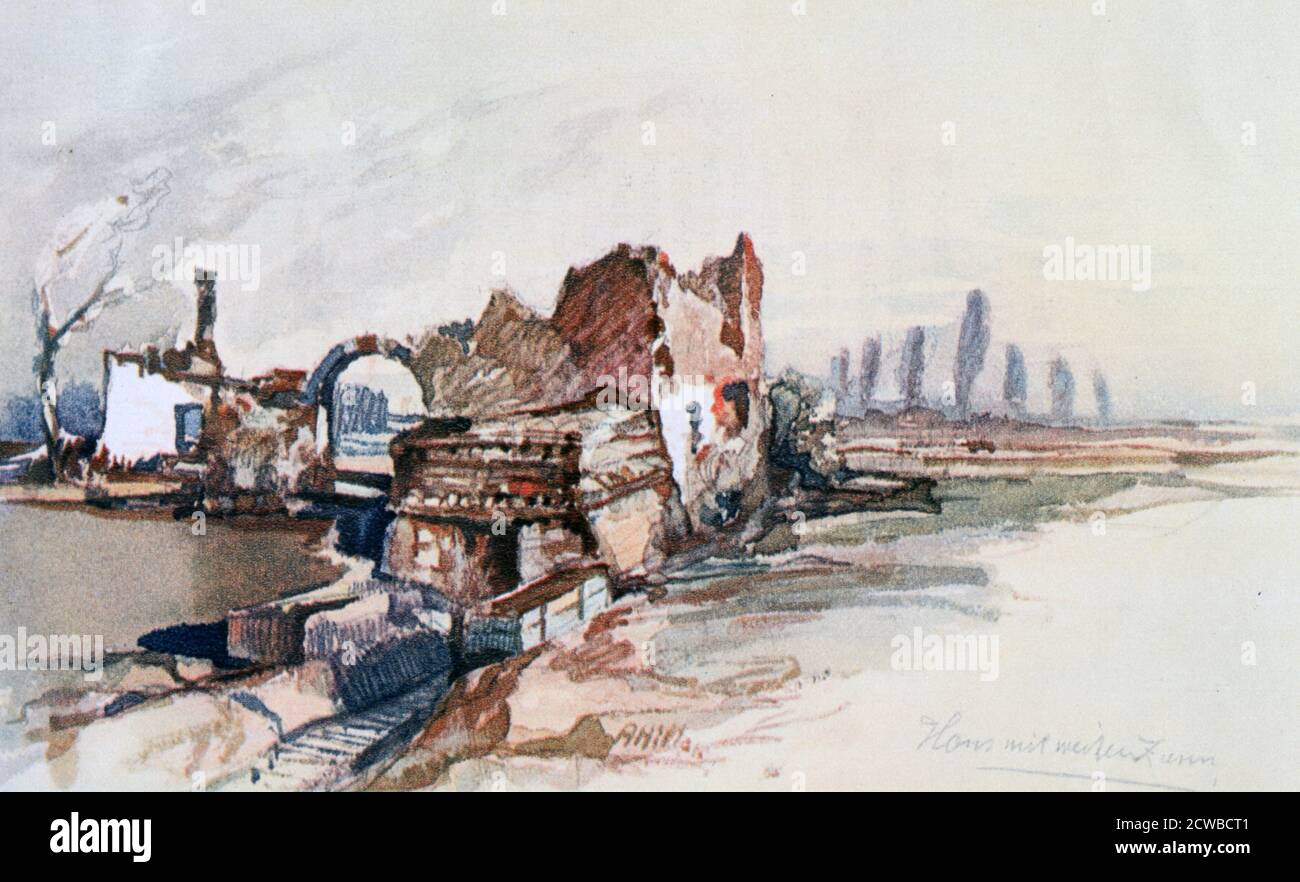 Adolf Hitler's painting titled 'House with a White Fence', 20th century