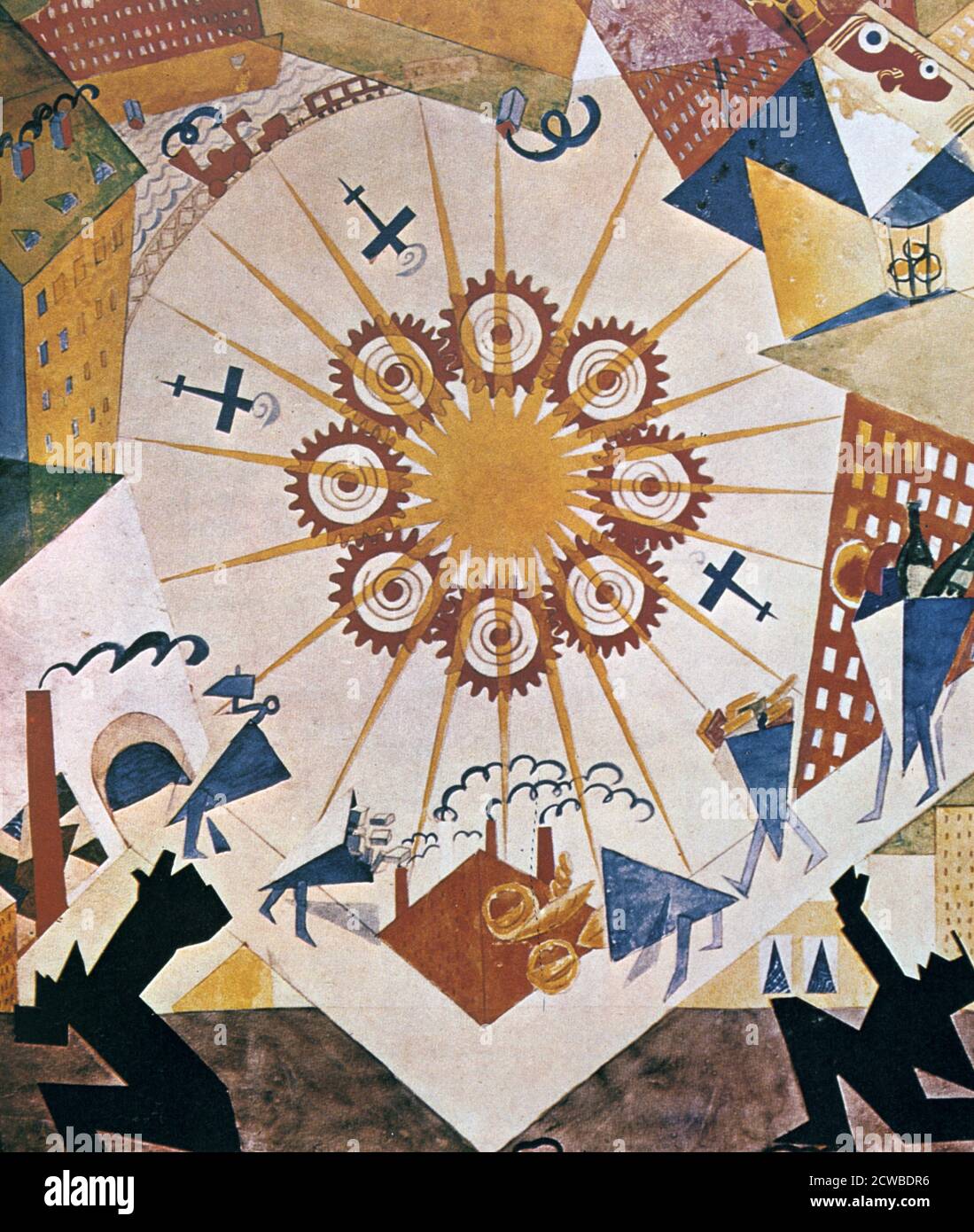 Decor design for 'Mystery Bouffe', 1919. Artist: Vladimir Mayakovski. Vladimir Vladimirovich Mayakovski (1893-1930) was a Soviet poet, playwright, artist, and actor. Stock Photo
