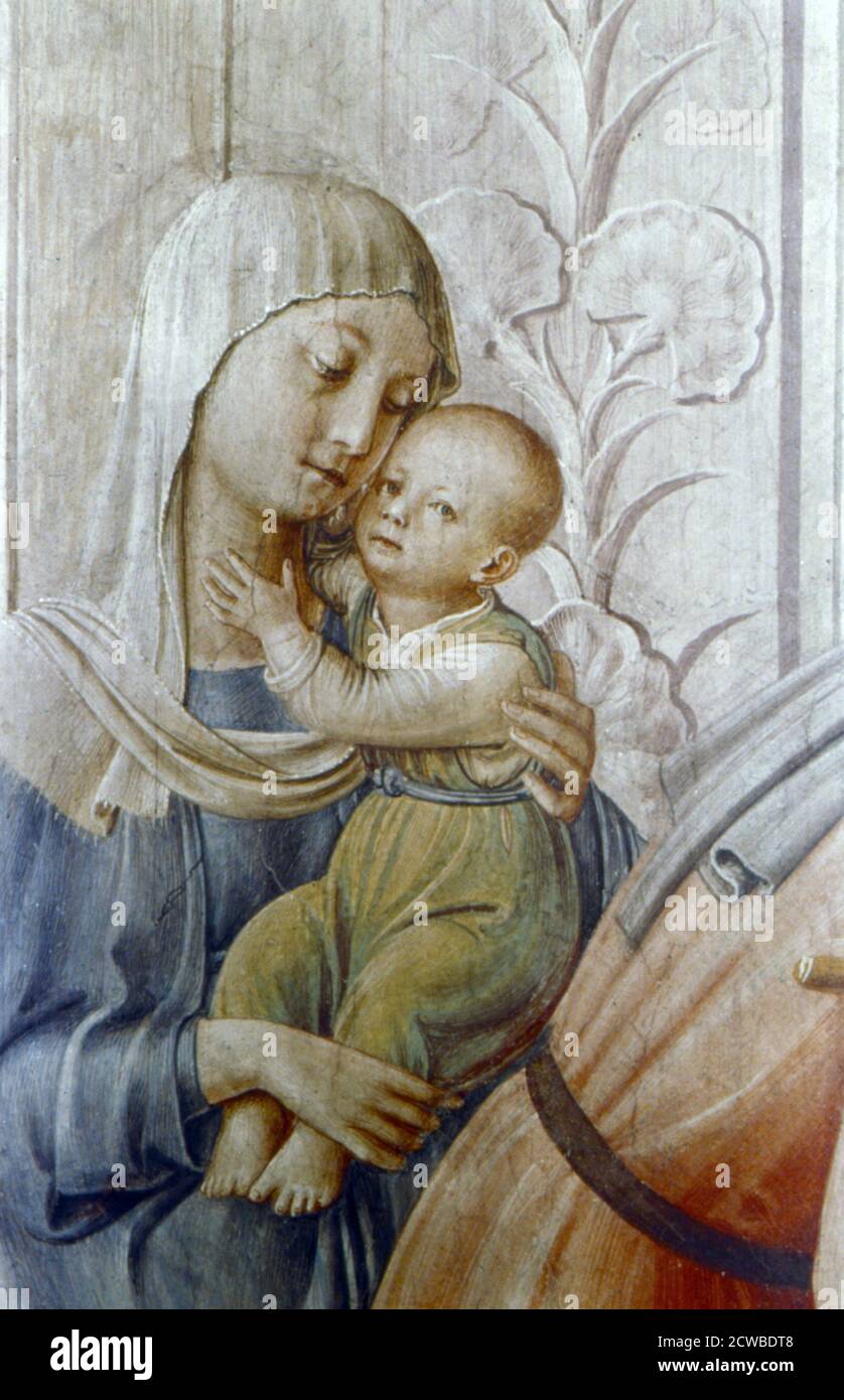 St Laurence giving alms to the Poor' (detail), mid 15th century. Artist: Fra Angelico. Fra Angelico (1395-1455) was an Italian painter of the Early Renaissance. He earned his reputation primarily for with the series of frescoes. Stock Photo