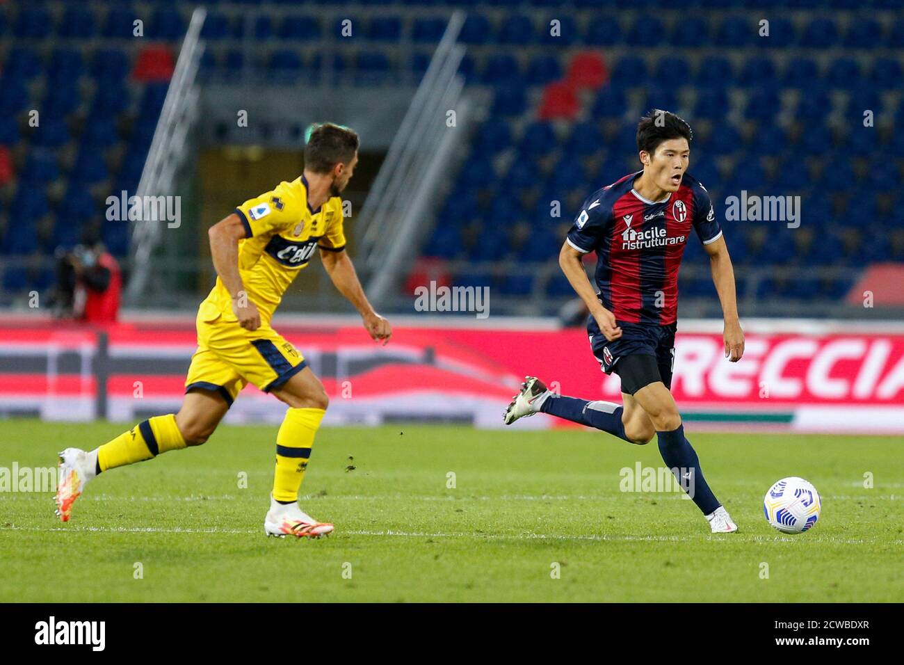 Takehiro Tomiyasu Bologna Fc During Bologna Vs Parma Italian Soccer Serie A Match Bologna Italy 28 Sep 2020 Stock Photo Alamy