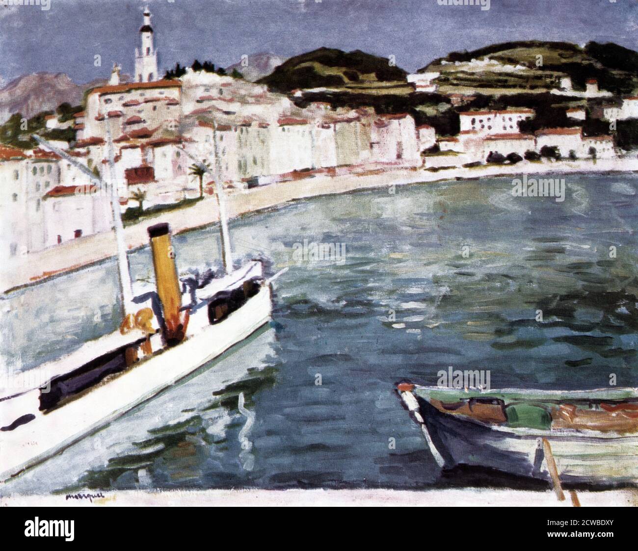 Harbour at Menton' , 1905 Artist: Albert Marquet. Albert Marquet(1875-1947) was born in Bordeaux, France. He was both very young and very poor when he went to Paris to study at the School of Decorative Arts under Gustave Moreau. Stock Photo
