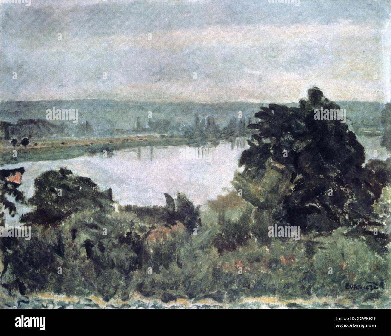 The Seine near Vernon', c1911. Artist: Pierre Bonnard. Bonnard was a French painter, illustrator, and printmaker, known for the stylized decorative qualities of his paintings and his bold use of colour. He was a founding member of the Post-Impressionist group of avant-garde painters Les Nabis. Stock Photo