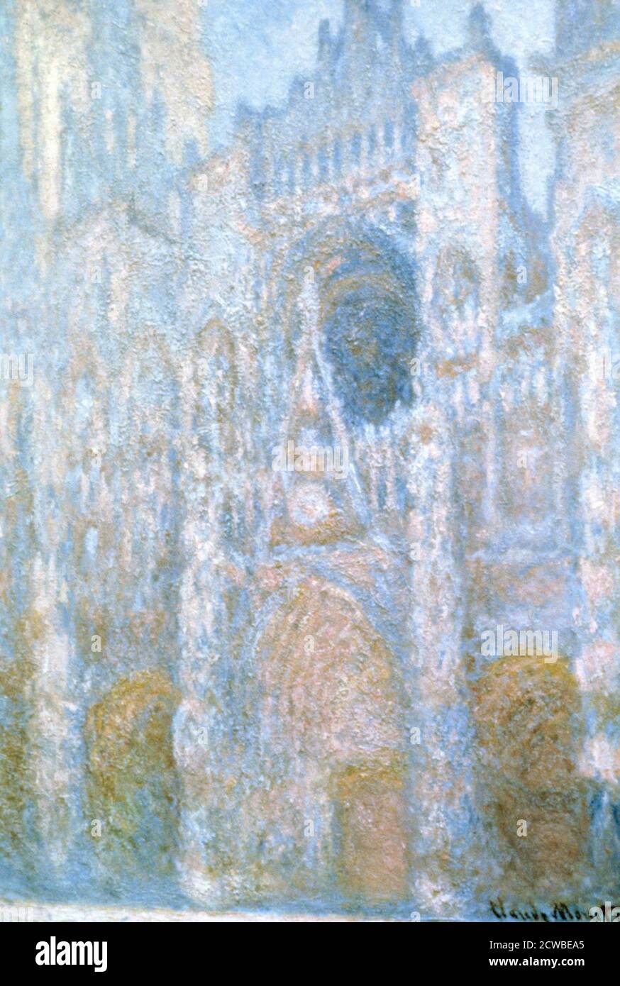 Rouen Cathedral, Sunlight Effect', 1894 Artist: Claude Monet. Monet was a French painter, a founder of French Impressionist painting and the most consistent and prolific practitioner of the movements philosophy. Stock Photo