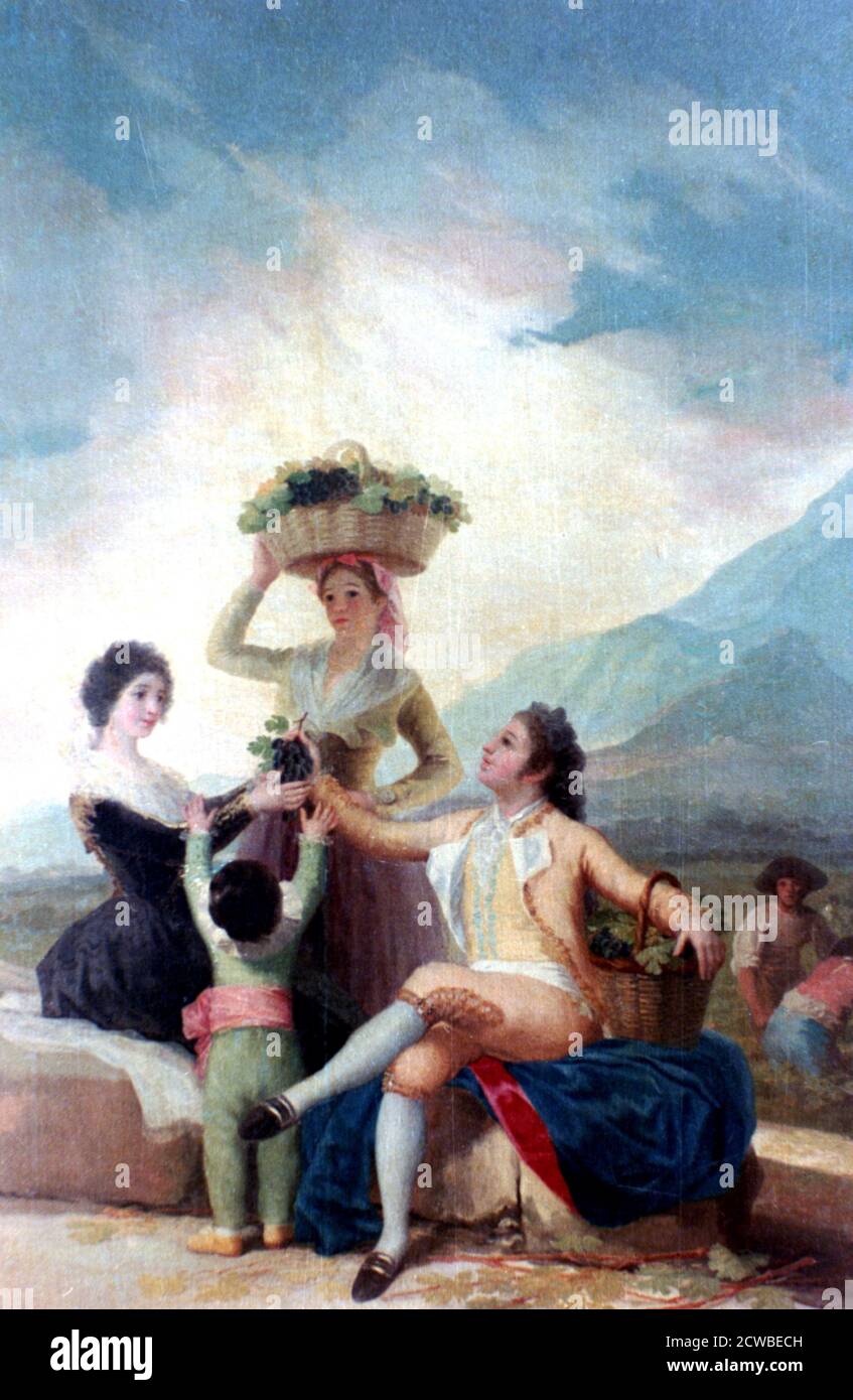 The Grape Harvest', 17861787 Artist Francisco Goya. Spanish peasant