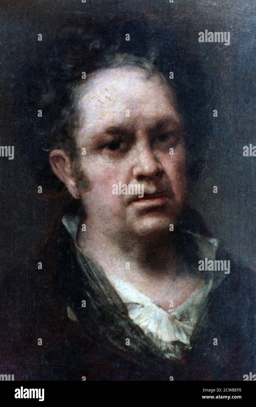 Self Portrait', 1815. Artist: Francisco Goya. Francisco Goya (1746-1828) was a Spanish artist whose paintings, drawings, and engravings reflected contemporary historical upheavals and influenced important 19th and 20th century painters. Stock Photo