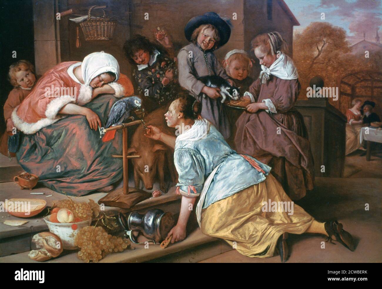 The Effects of Intemperance', 1663-1665. Artist: Jan Steen. Jan Havickszoon Steen (1626-1679) was a Dutch Golden Age painter, one of the leading genre painters of the 17th century. Stock Photo