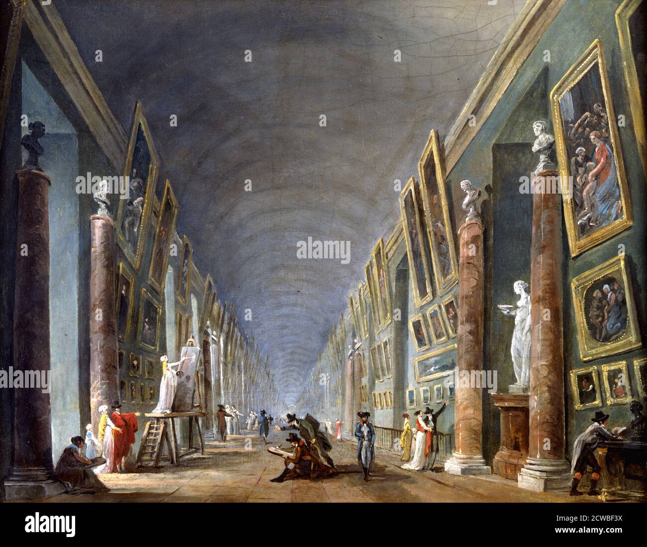 The Grand Gallery Louvre Paris 1801 1805 Artist Hubert Robert 