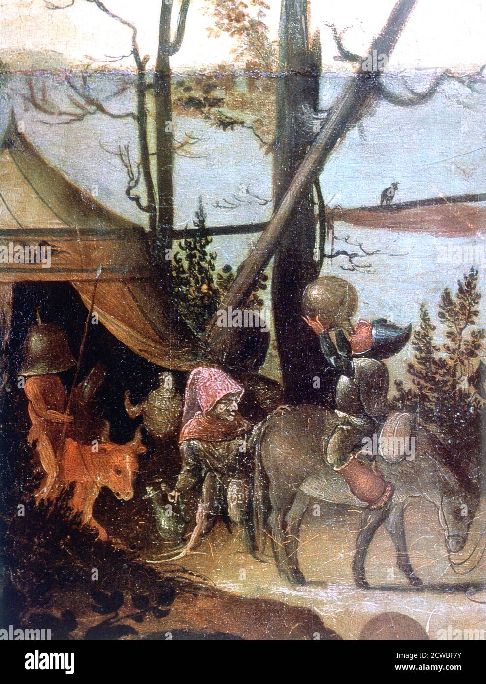 Landscape scene, legend of Saint Christopher', c1500-1559, Artist: Jan Mandyn. Saint Christopher is a saint venerated by Roman Catholics. Stock Photo
