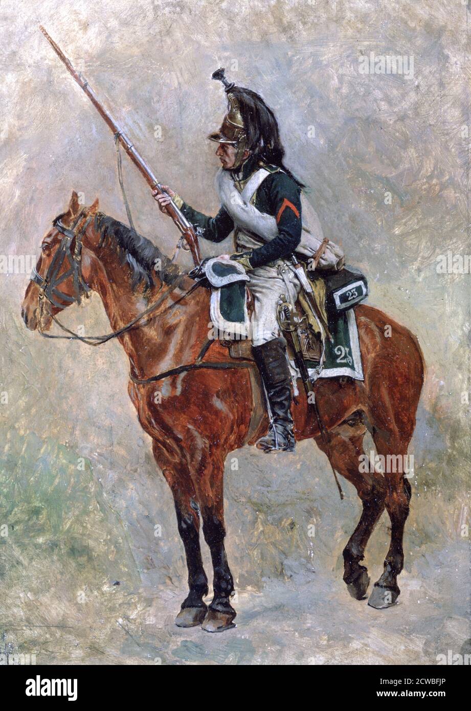 Soldier on Horseback', 19th Century. Artist: Unknown Stock Photo