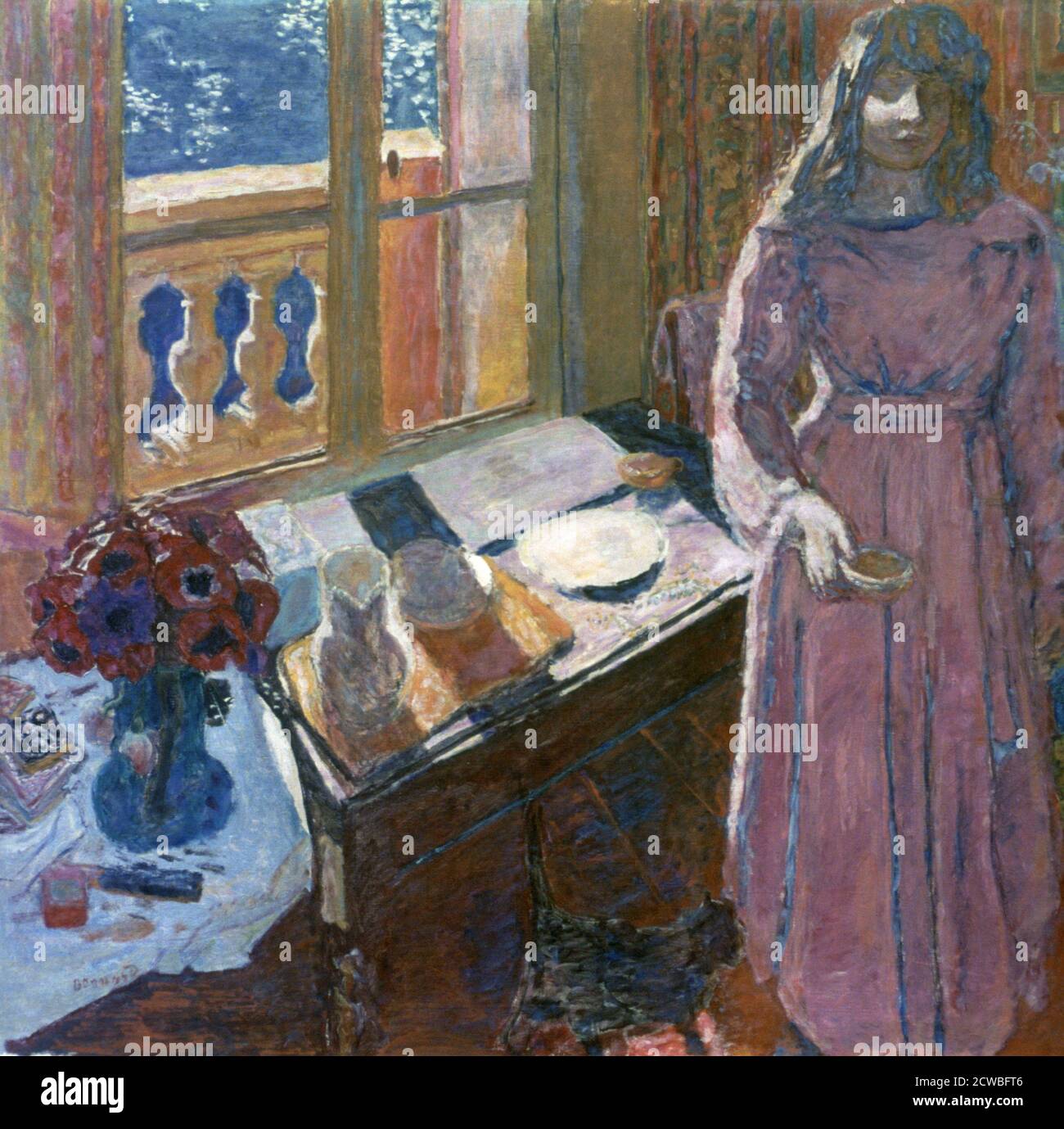 The Bowl of Milk', c1919. Artist: Pierre Bonnard. Bonnard was a French painter, illustrator, and printmaker, known for the stylized decorative qualities of his paintings and his bold use of colour. He was a founding member of the Post-Impressionist group of avant-garde painters Les Nabis. Stock Photo