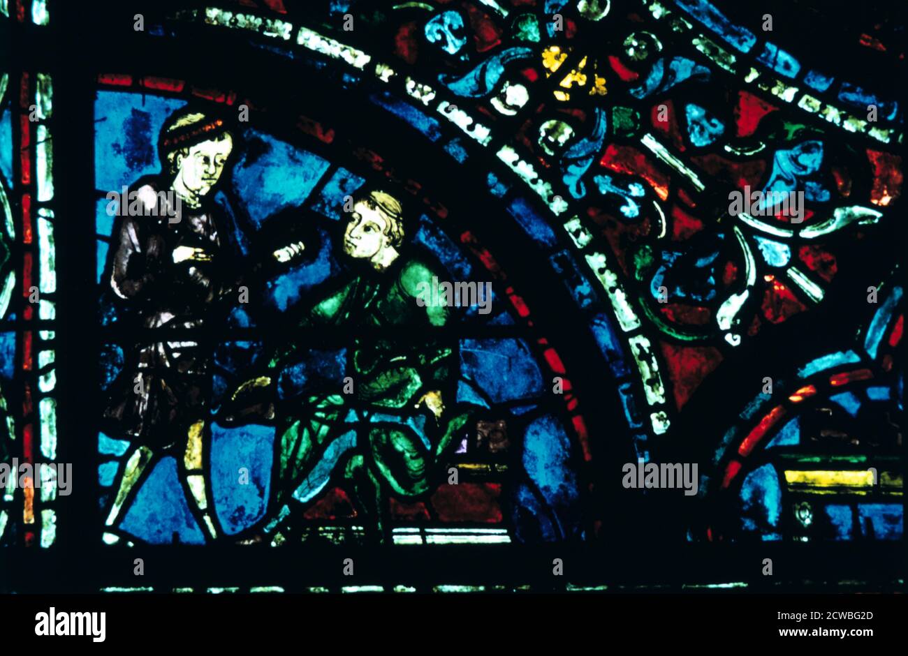 Stained glass, Chartres Cathedral, Chartres, France. Stock Photo