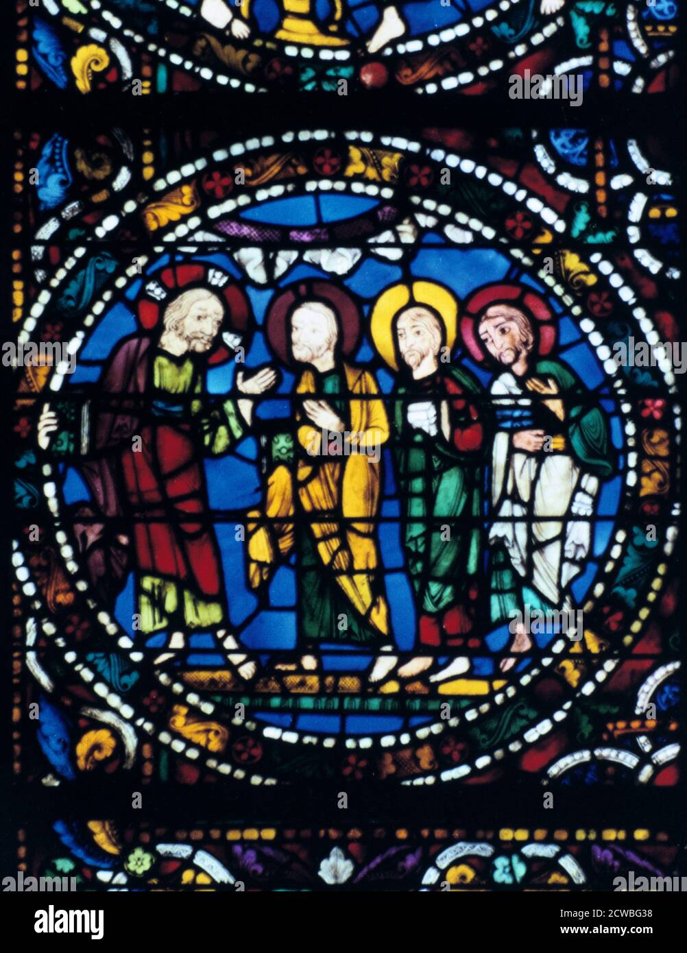 Centre of the Thabor, stained glass, Chartres Cathedral, France, 1194-1260. Stock Photo