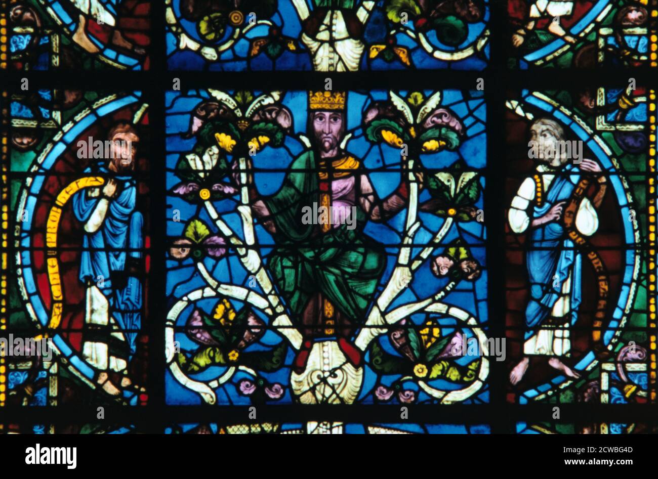 King David Stained Glass Chartres Cathedral France 1145 1155 From The Jesse Tree Window Stock Photo Alamy