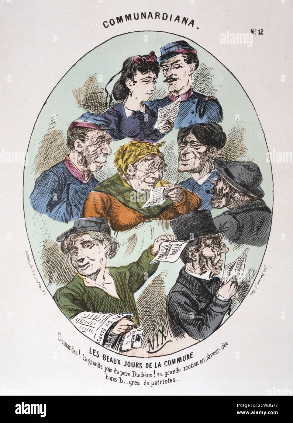 Les Beaux Jours de la Commune', 1871. Cartoon from a series on the subject of the Paris Commune of March to May 1871 titled Communardiana. From a private collection. Stock Photo