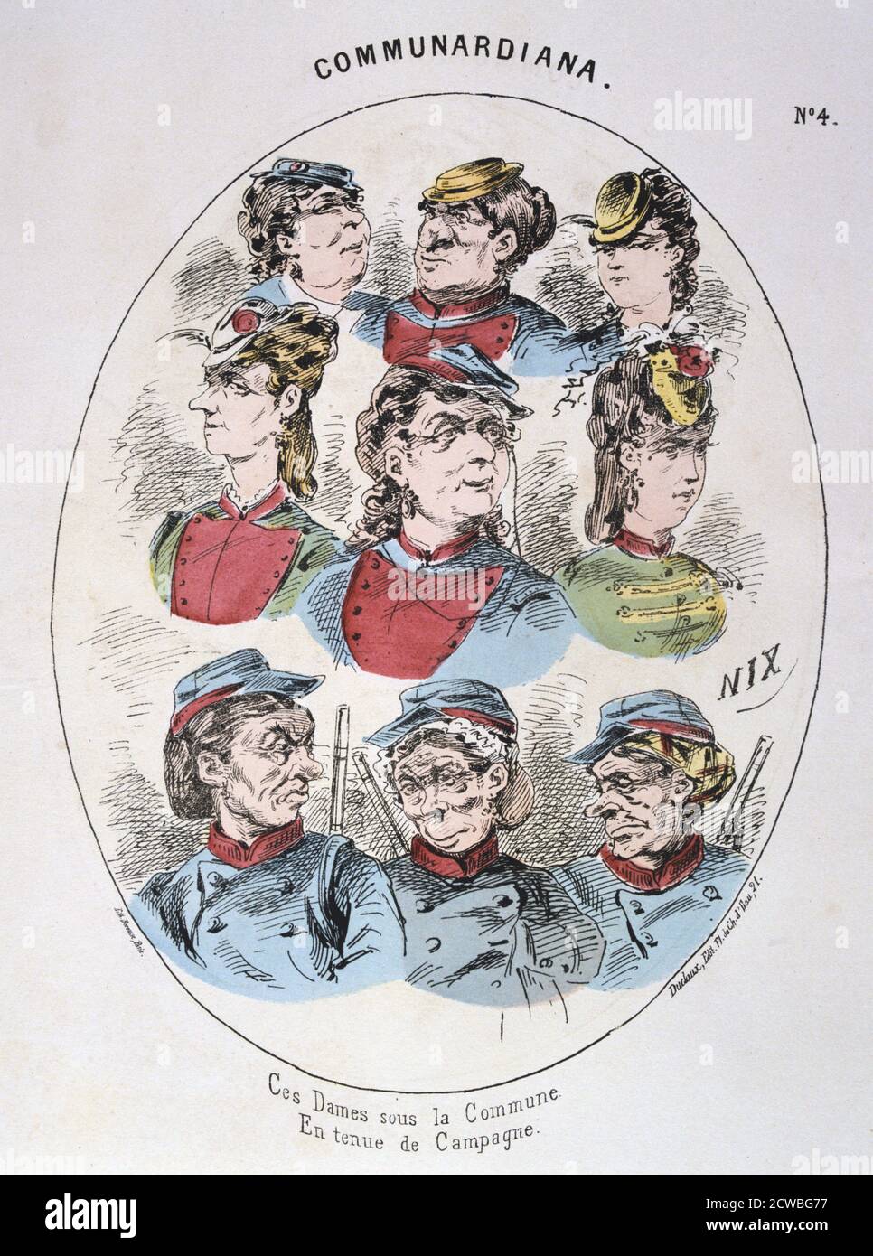 Les Beaux Jours de la Commune', 1871. Cartoon from a series on the subject of the Paris Commune of March to May 1871 titled Communardiana. From a private collection. Stock Photo