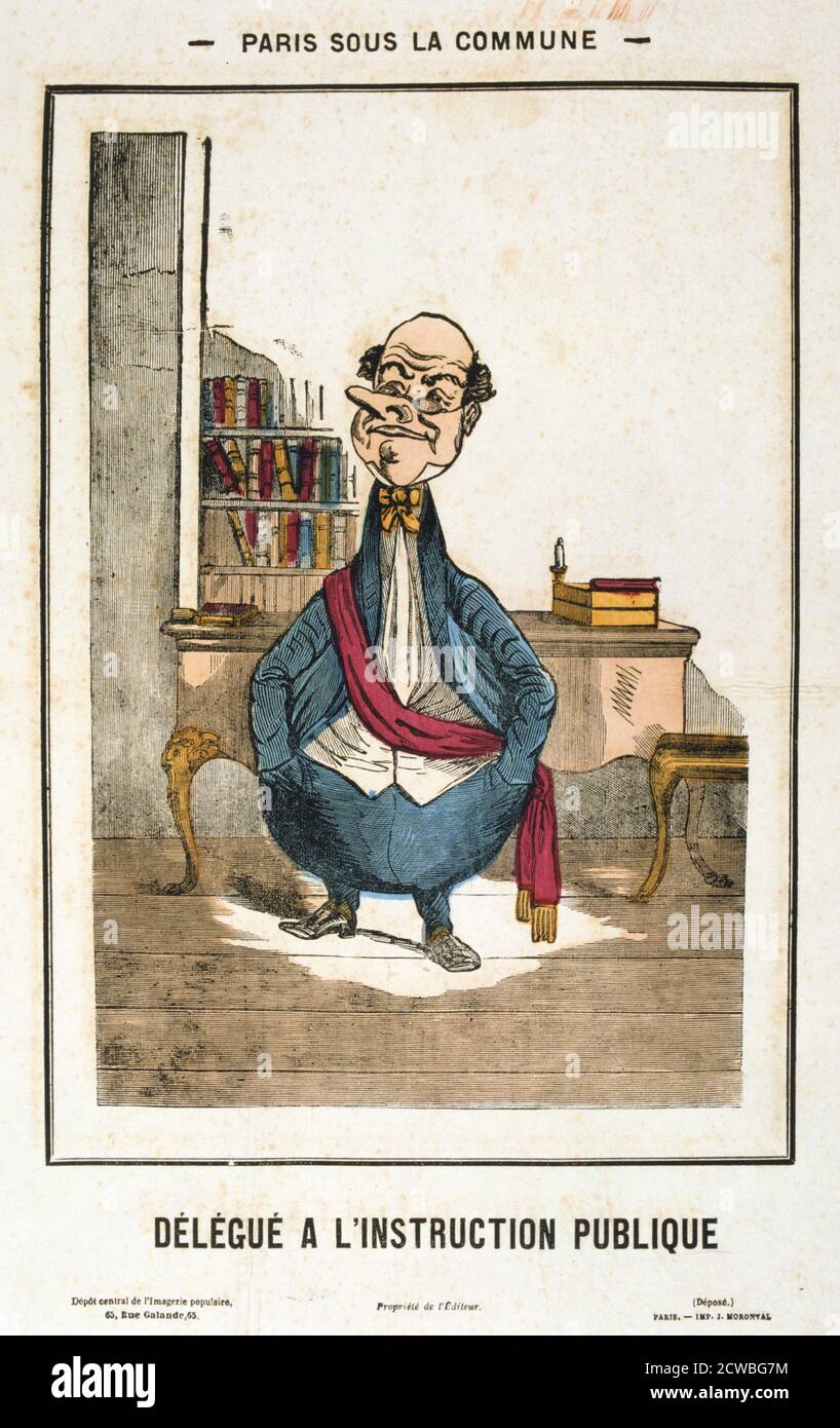 Delegue A L Instruction Publique Paris Commune 1871 Satirical Cartoon From A Series Titled Paris Sous Le Commune From A Private Collection Stock Photo Alamy