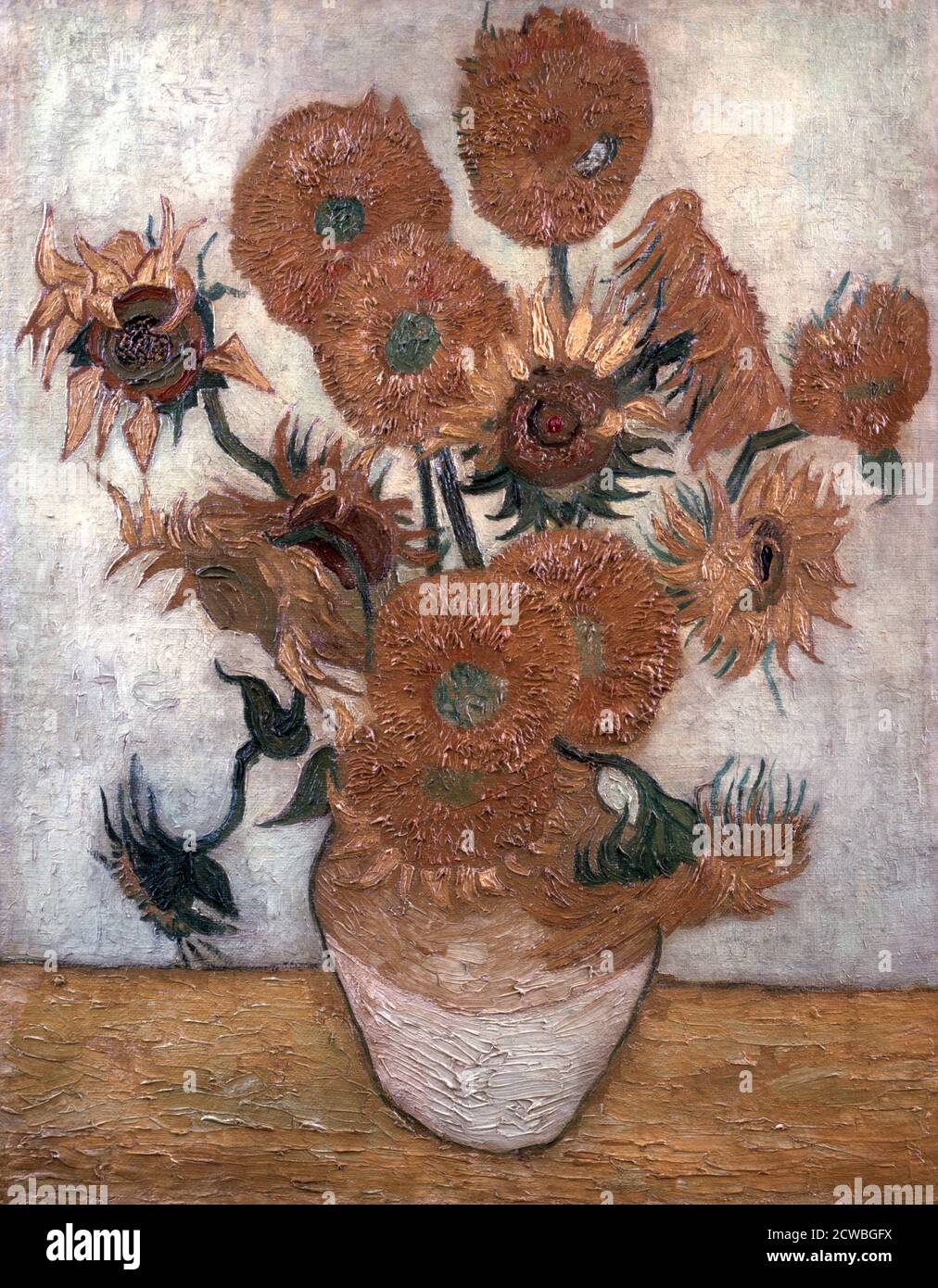 Sunflowers' by vincent van gogh, 1889. One of four paintings of sunflowers by Vincent van Gogh. From the collection of Yasuda Kasai Museum of Art, Tokyo, Japan. Stock Photo