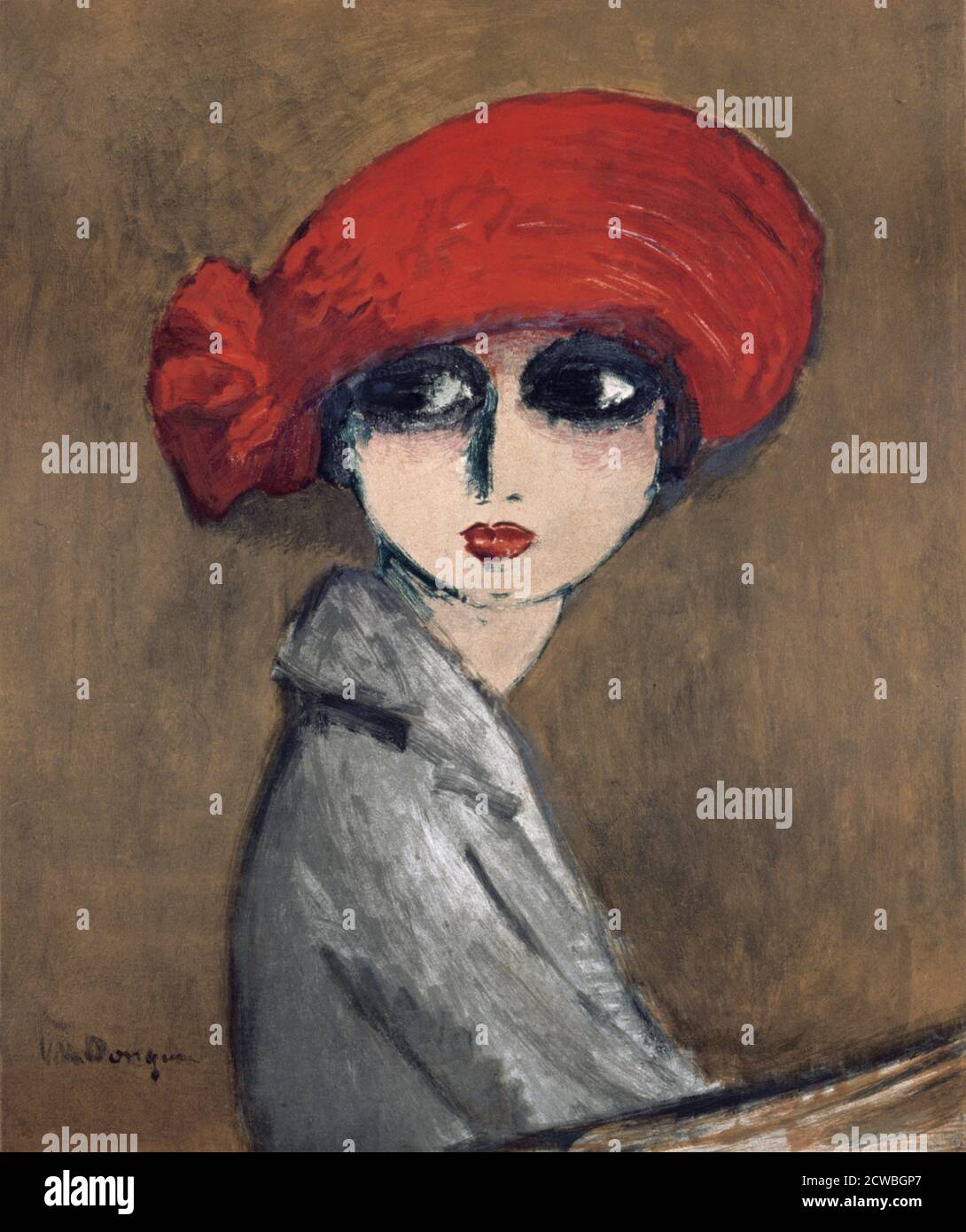 The Corn Poppy by Kees van Dongen. 1919. This Fauvist artwork has thick brush strokes with a complimentary muddy background and the figure as the focal point. Cornelis Theodorus Maria 'Kees' van Dongen (26 January 1877 - 28 May 1968) was a Dutch-French painter who was one of the leading Fauves. Stock Photo