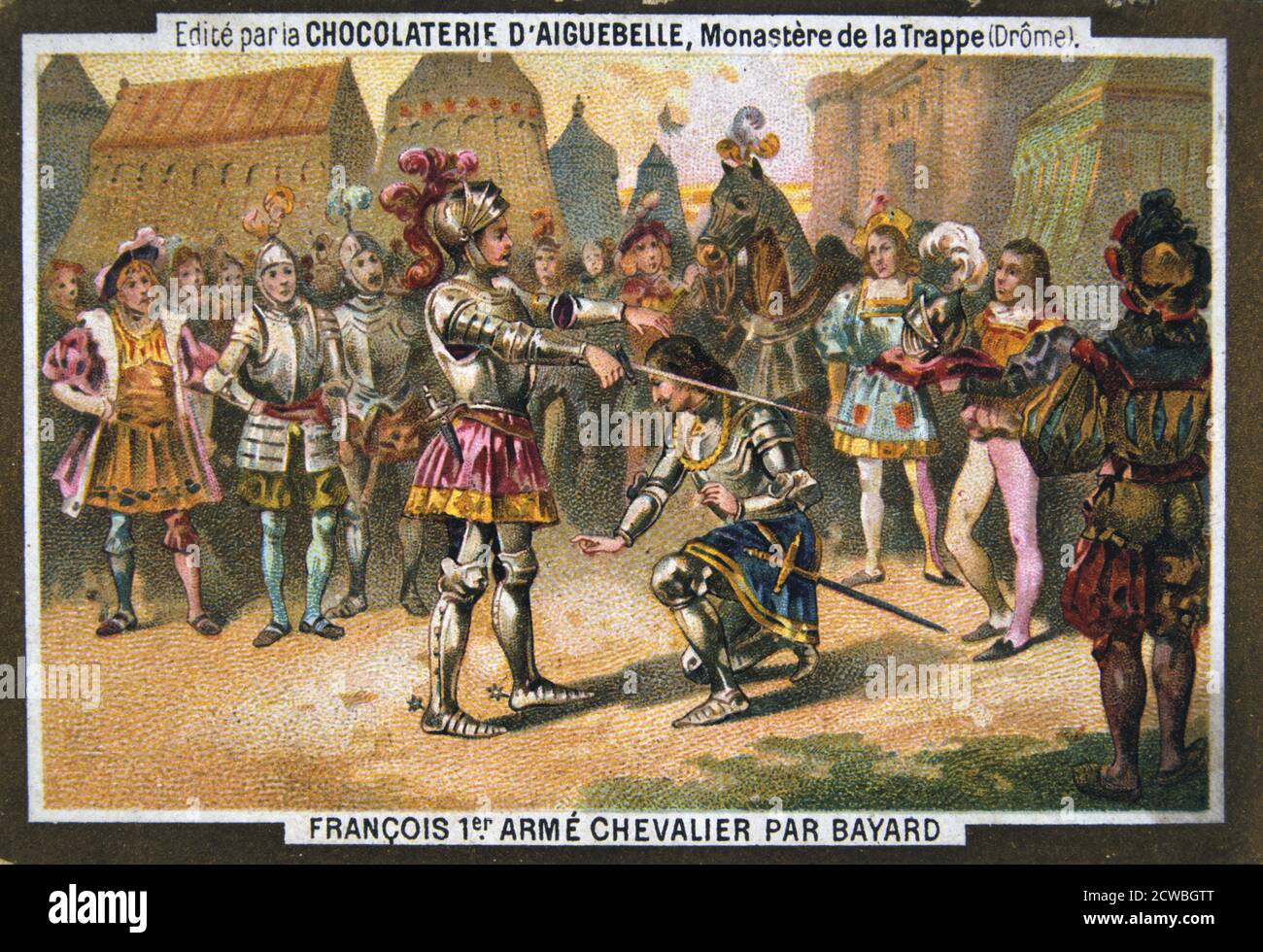 Francois I creates knight at Bayard, 1515, 19th Century. Colour
