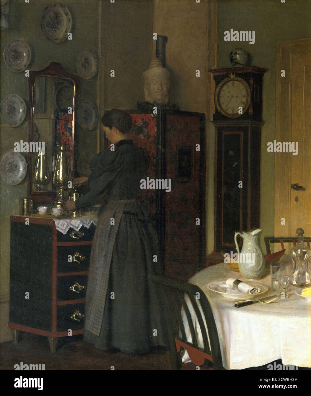 Tea-time' by Valdemar Kornerup, 1898 Stock Photo