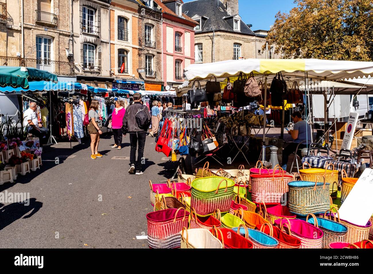 The Saturday Market At Dieppe, Normandy, France. Stock Photo