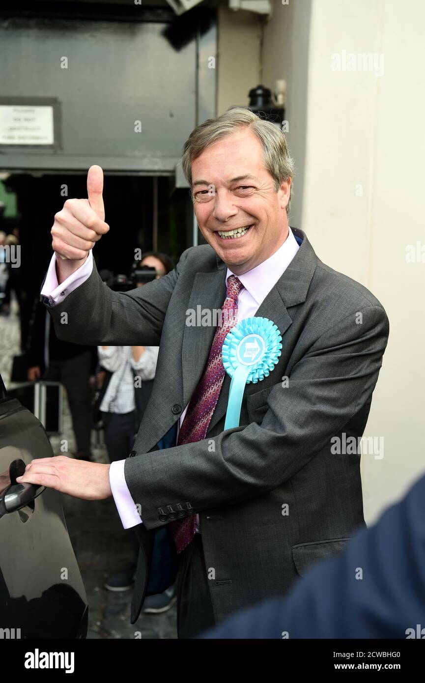Photograph of Nigel Farage. Nigel Paul Farage (1964-) a British politician and broadcaster. Stock Photo