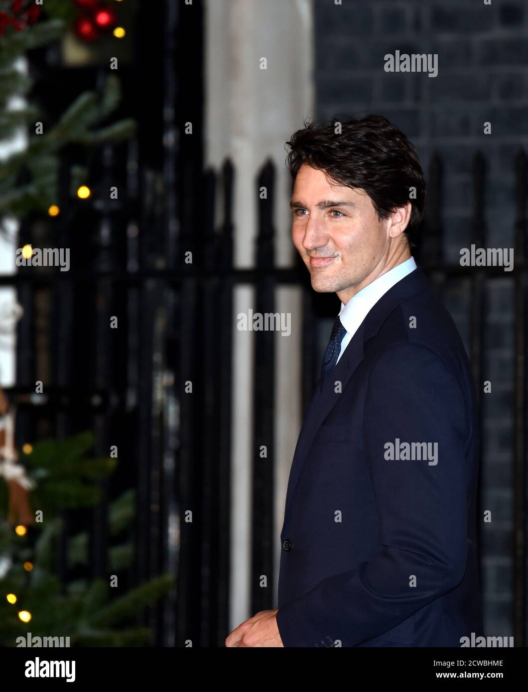 Photograph of Justin Trudeau, Prime Minister of Canada, attending the NATO Summit in London, December 2019 Stock Photo