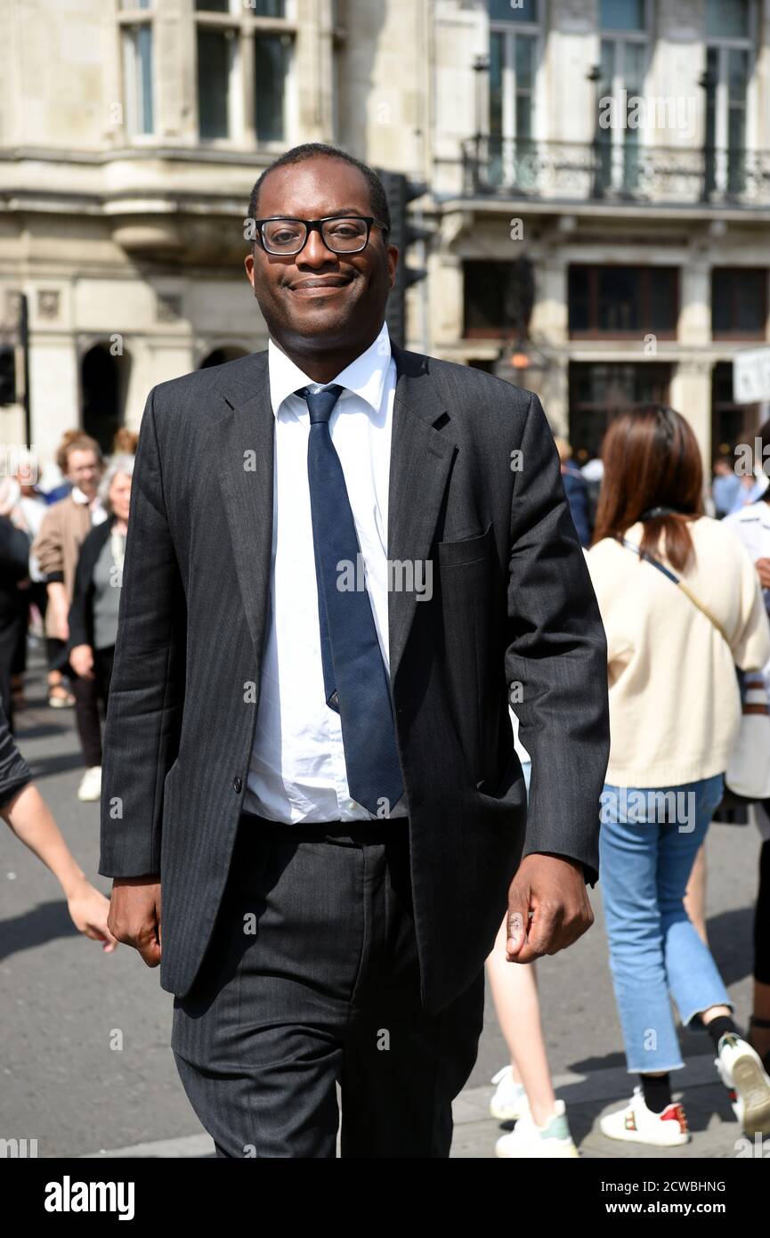 Photograph of Kwasi Kwarteng. Kwasi Alfred Addo Kwarteng (1975-) a British Conservative Party politician serving as Member of Parliament for Spelthorne since 2010. On 16 November 2018, Kwarteng was appointed Under-Secretary of State at the Department for Exiting the European Union, following the resignation of Suella Braverman Stock Photo