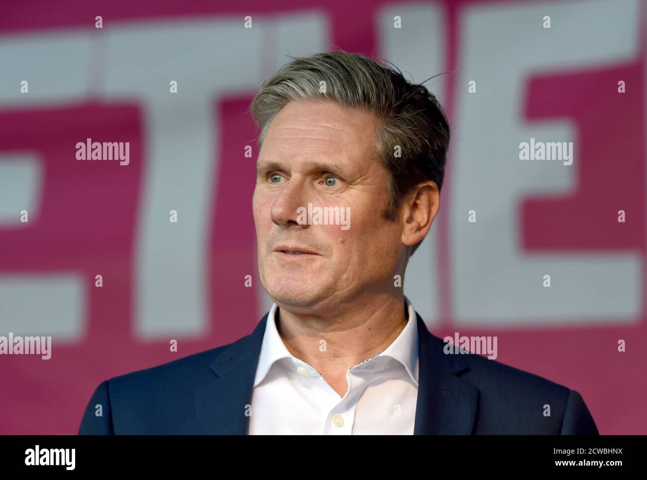 Photograph of Sir Keir Starmer speaking at a 'Pro-Remain' march. Sir Keir Starmer (1962-) a British politician and barrister who has been Member of Parliament for Holborn and St Pancras since 2015 Stock Photo