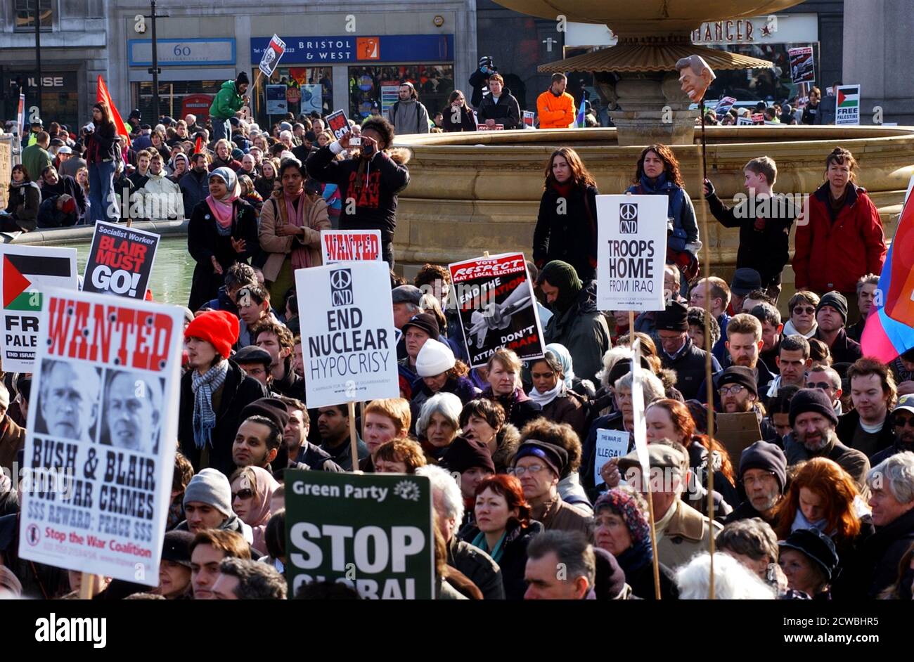 Photograph taken during an anti-Iraq War rally in 2003 Stock Photo