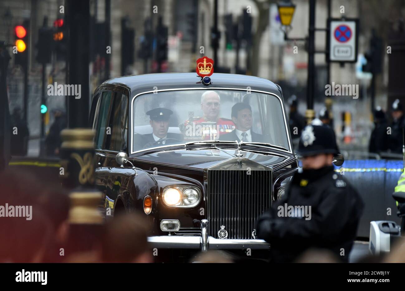 Photograph of the royal regalia being transported to the State Opening ...