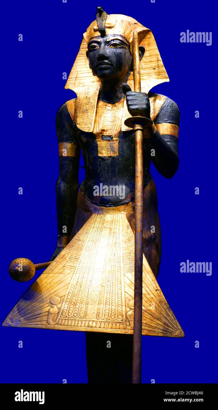Gilded wooden statue of the Ka of King Tutankhamun from the tomb of the