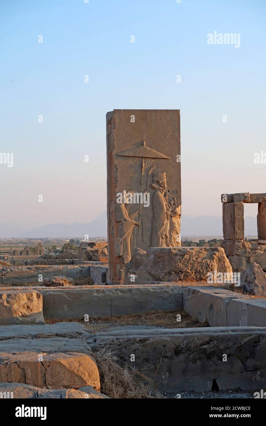 Photograph of the palace of Xerxes at Persepolis, Iran. Stock Photo