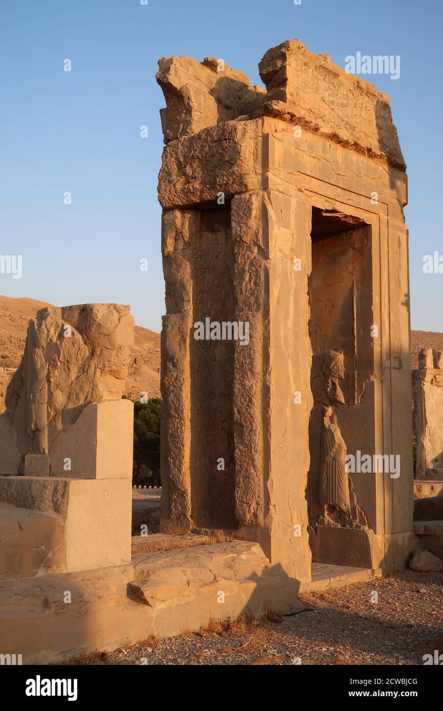 Photograph of the palace of Xerxes at Persepolis, Iran. Stock Photo