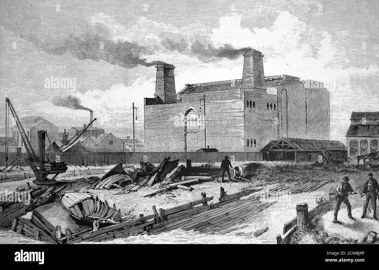 Engraving depicting the interior of the London Electricity Supply