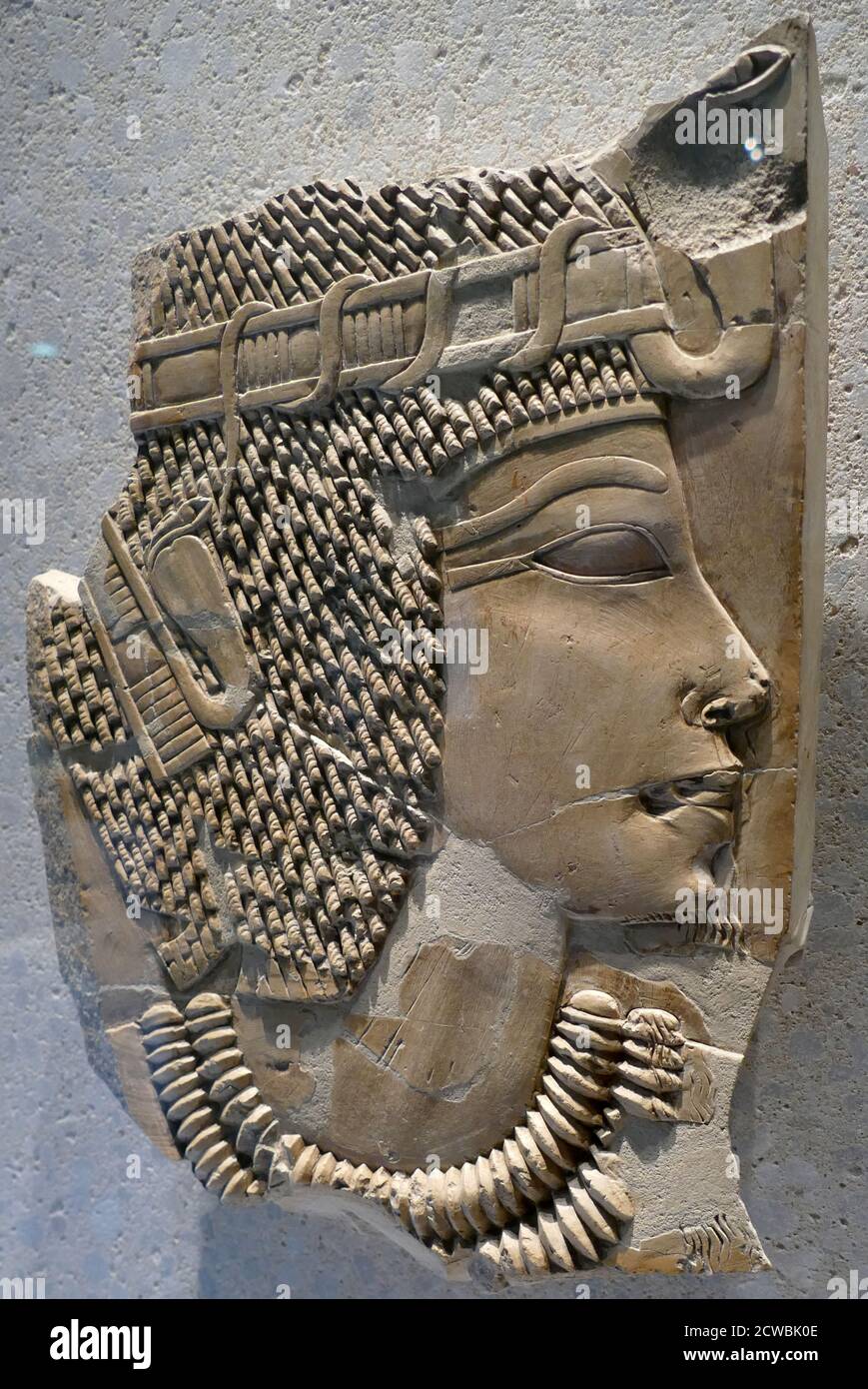 Tomb relief depicting king Amenhotep III. Stock Photo