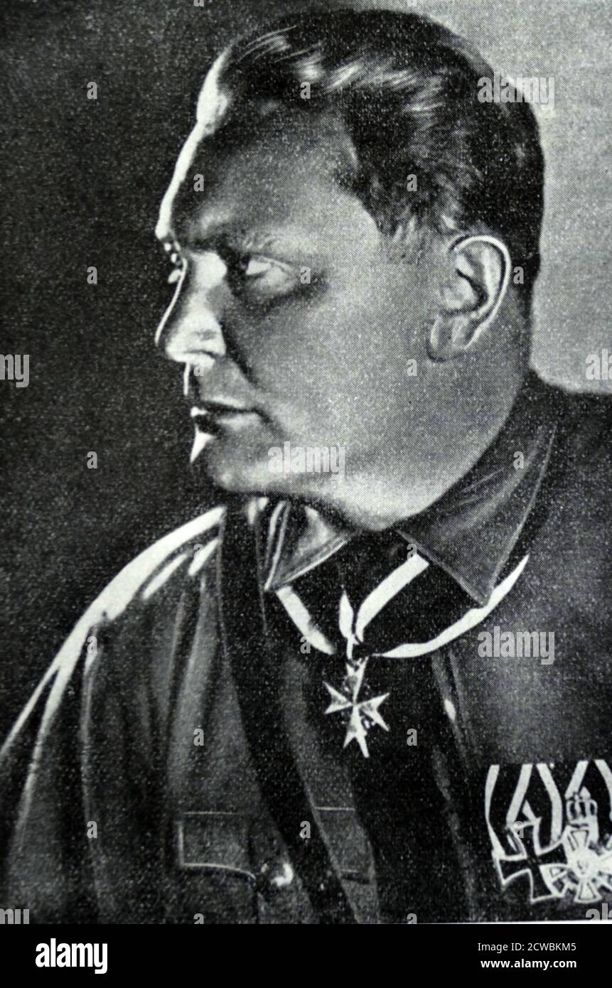 Black and white photo of Hermann Goering (1893-1946), Commissioner of Prussia. Stock Photo