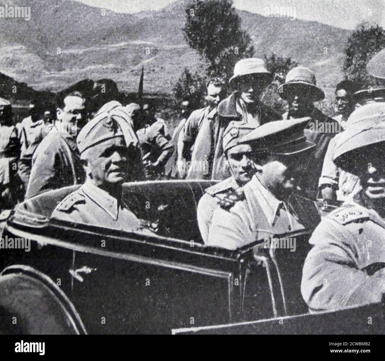 Black and white photo of the War in Ethiopia after the Italian invasion of 1935; Marshal Pietro Badoglio (1871-1956), First Duke of Addis Adiba, and victor of the Ethiopian Campaign. Stock Photo
