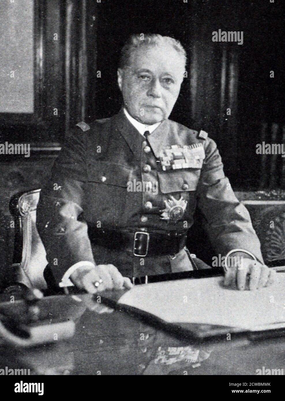 Black and white photograph of Generalissimo Maurice Gamelin (1872-1958). Stock Photo