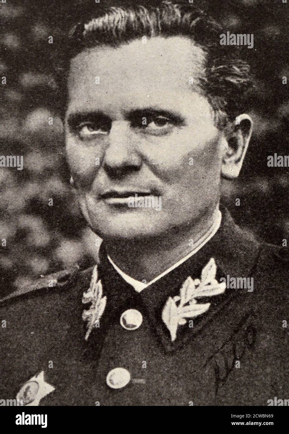 Black and white photograph of Marshal Josip Tito (1892-1980), head of the People's Federal Republic of Yugoslavia. Stock Photo