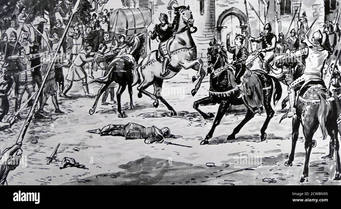 Illustration depicting the 1381 Peasants' Revolt. The Peasants' Revolt, also named Wat Tyler's Rebellion or the Great Rising, Walter "Wat" Tyler (died 15 June 1381) was a leader of the 1381 Peasants'