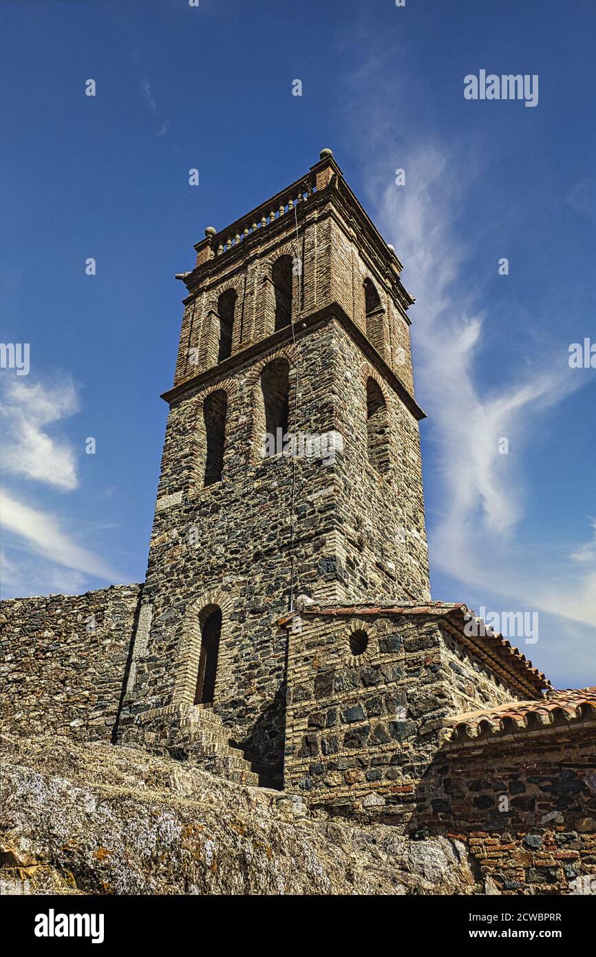 Low angle shot of the Almonaster la Real mosque in the province of